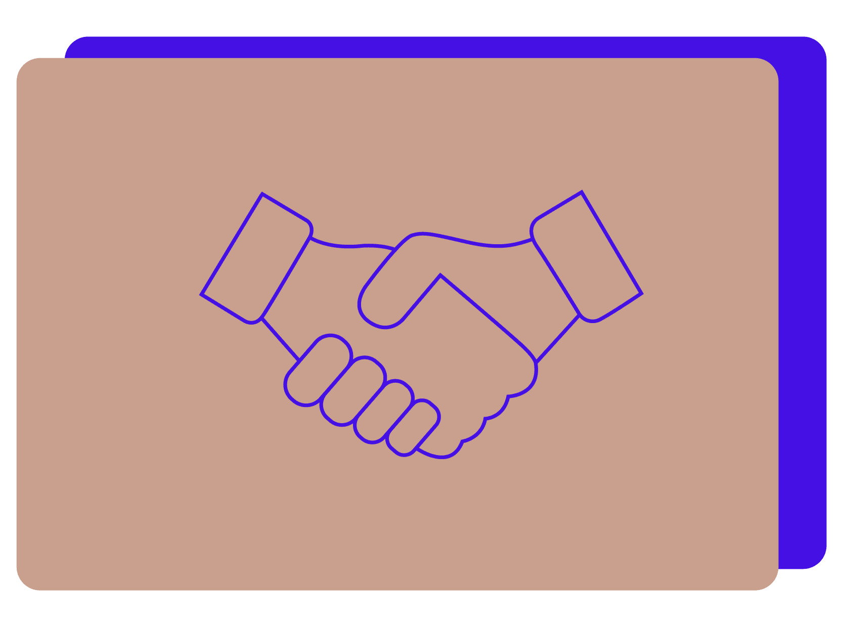 Grafik med håndtryk / samarbejde.